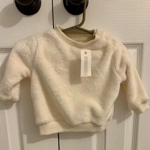 NWT Gymboree Cream Faux Fur Baby Sweater